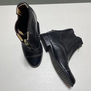 Der Dau Equestrian Boots Side Zip (no size) Leather Jeweled Toe